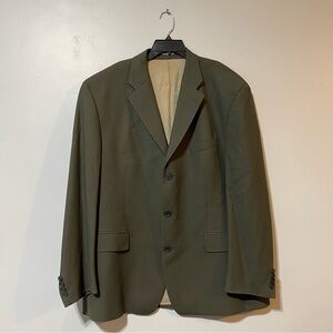 FRANCO TASSI Made in Canada Vintage Wool Blazer Olive Green Size 46 R Dawahares